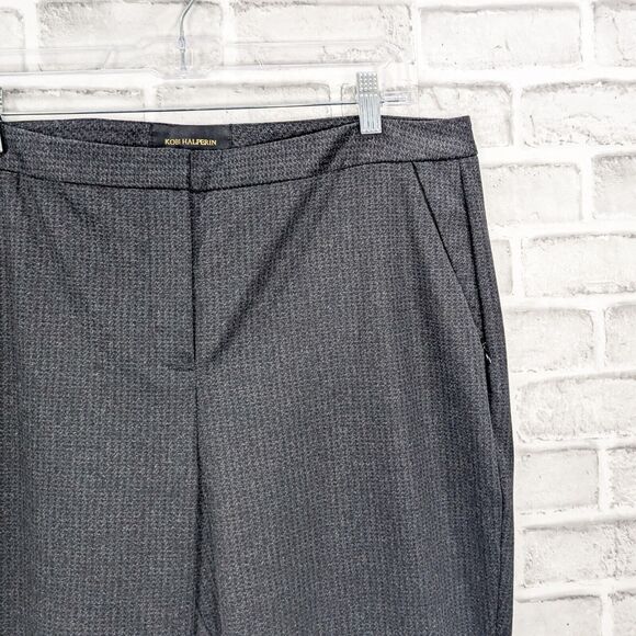 KOBI HALPERIN Women's Ankle Crop Gayle Trouser pants in charcoal houndstooth 16 - Picture 7 of 9